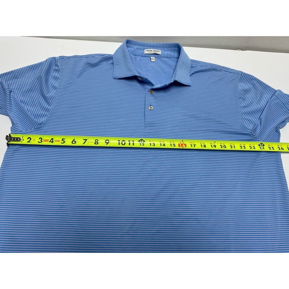 EUC Peter Millar Blue and Pink Striped Polo Shirt - Picture 3 of 6